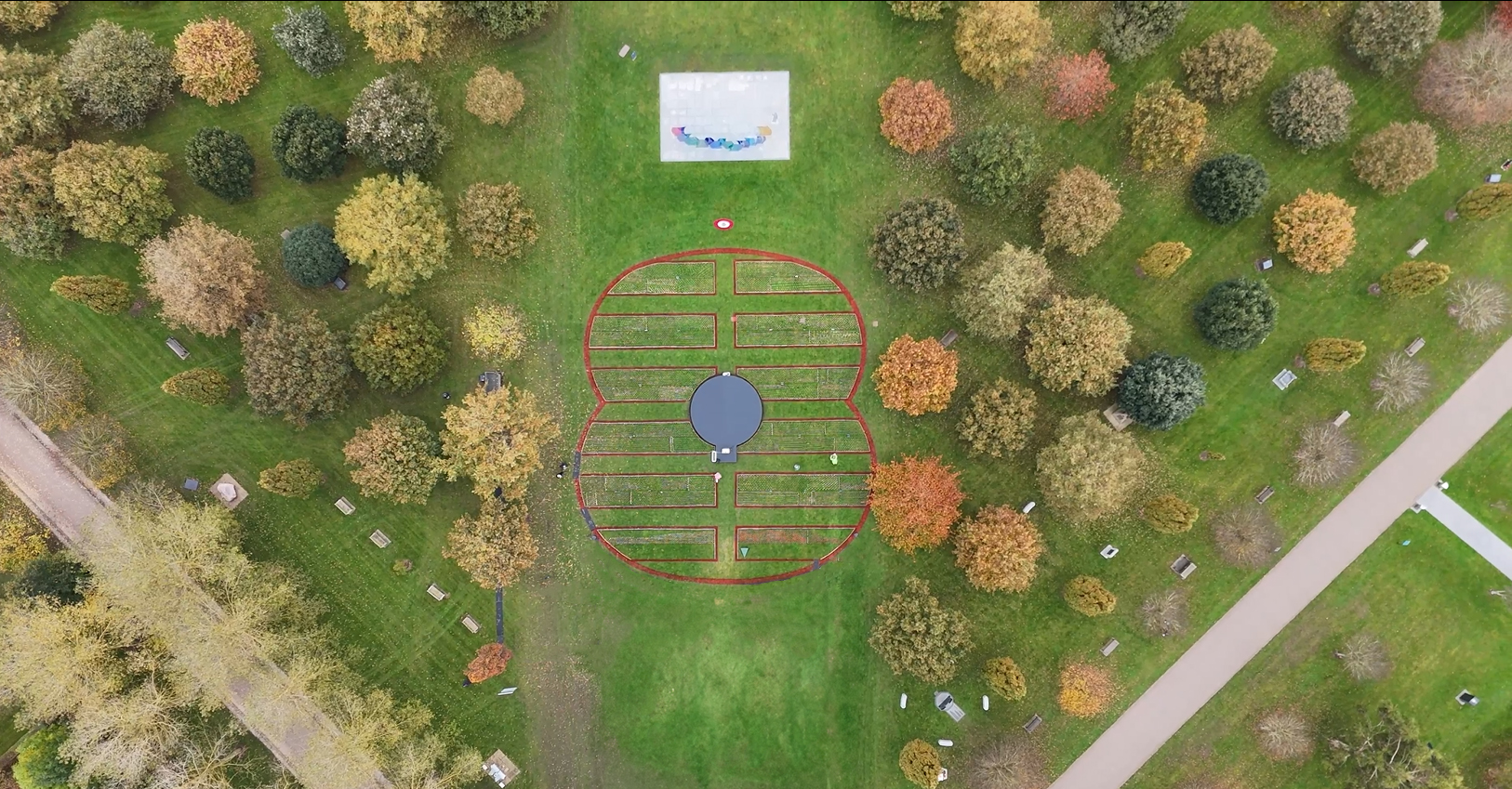 Drone image of RBL Field of Remembrance