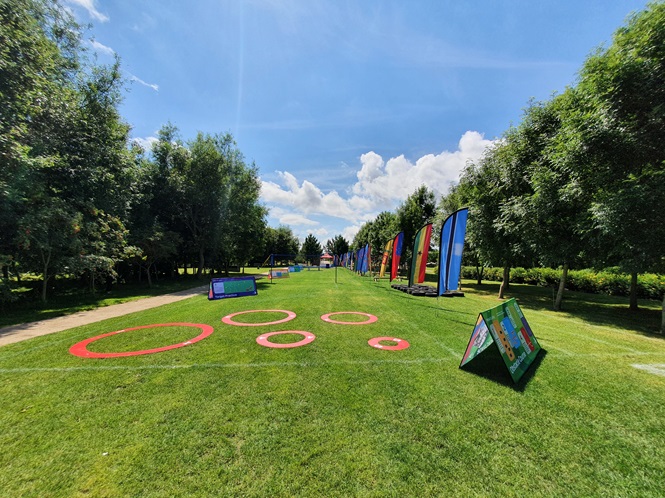 Wide angled image showing the Arboretum Games set up