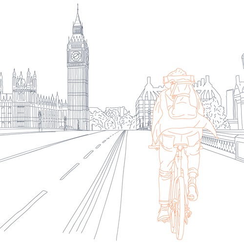 Sketch of Cyclist in London