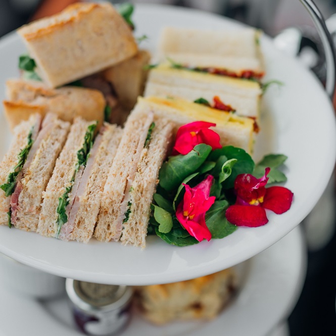 Afternoon Tea platter showing sandwiches