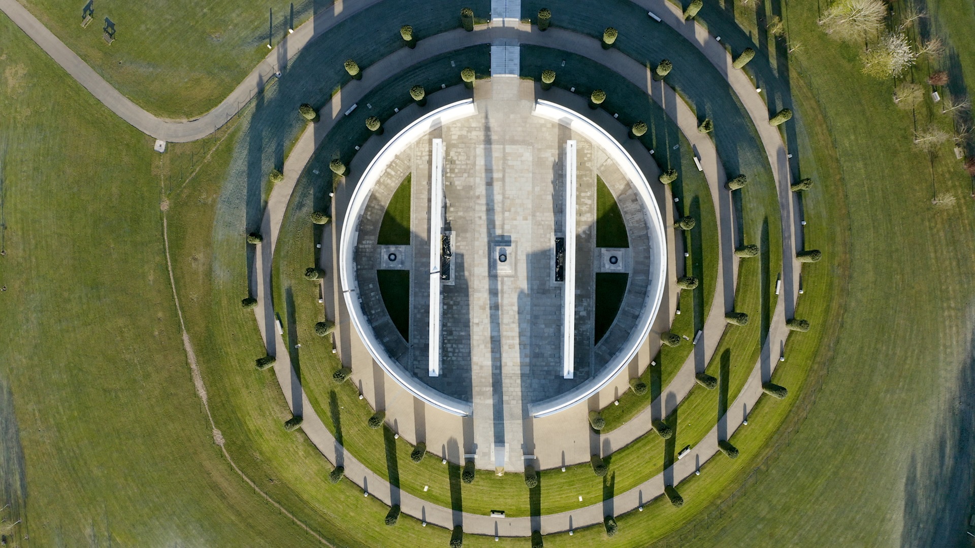 Aerial view of the Armed Forces Memorial