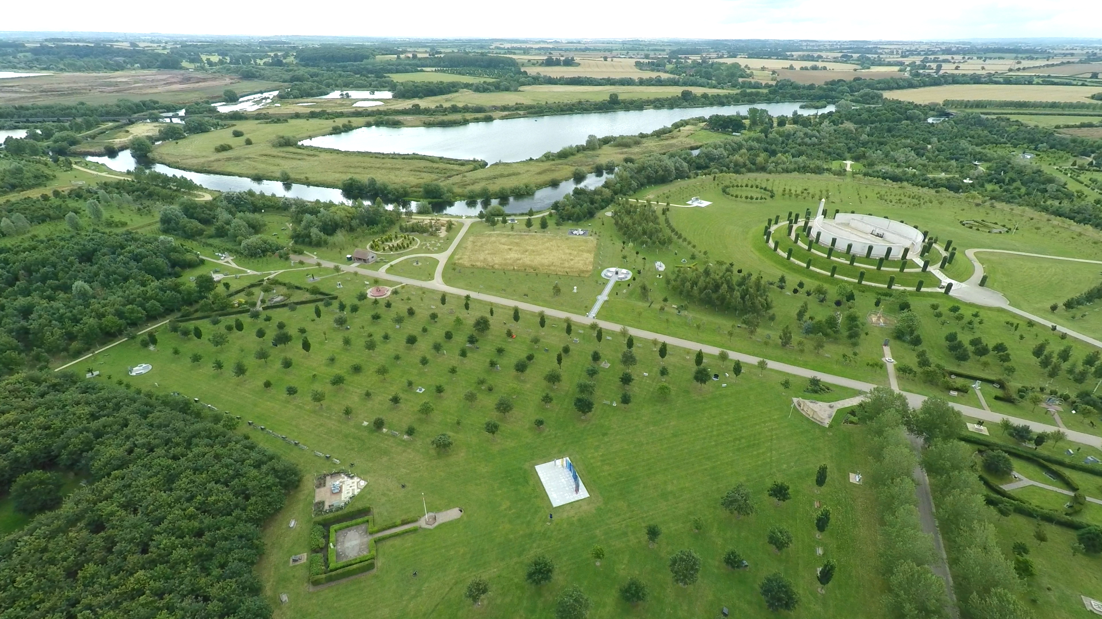 Aerial shot of the RAF Wing, National Memorial Arboretum