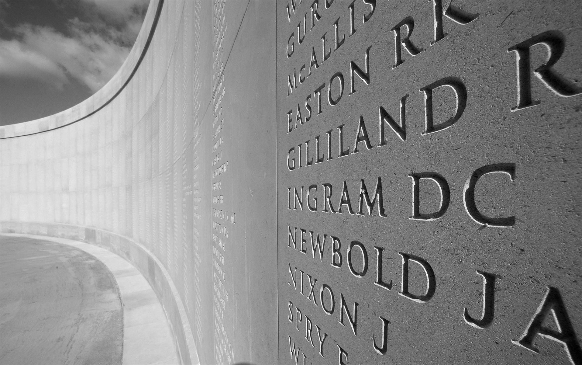 Names on the Armed Forces Memorial