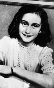 Black and White image of Anne Frank