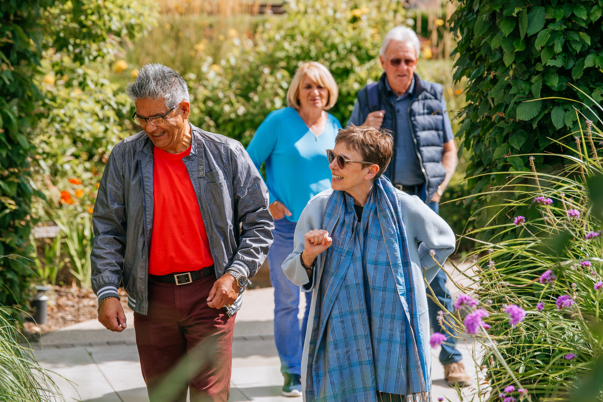 A group of four people in the Boyes Garden